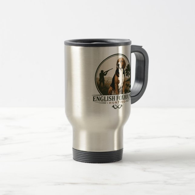 Mug De Voyage Chasse avec des chiens courants  (Devant droit)