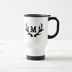 Mug De Voyage Chasse vintage chevreuils monogramme bois voyage m