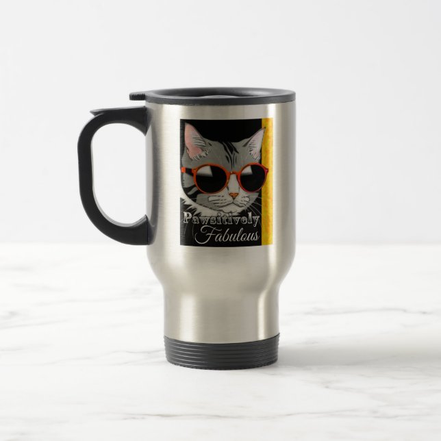 Mug De Voyage Chat à la mode (Gauche)