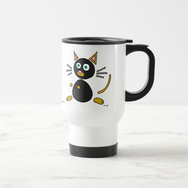 Mug De Voyage Chat Abstrait Voyage Mug (Droite)