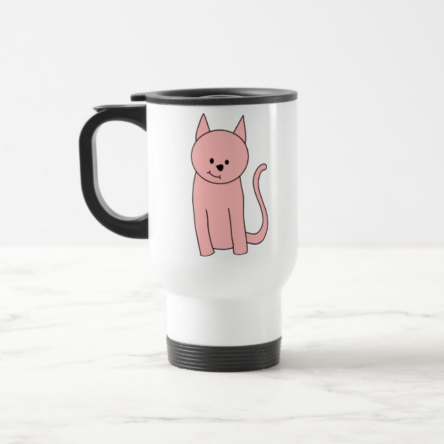 Mug De Voyage Chat assez rose mignon (Gauche)