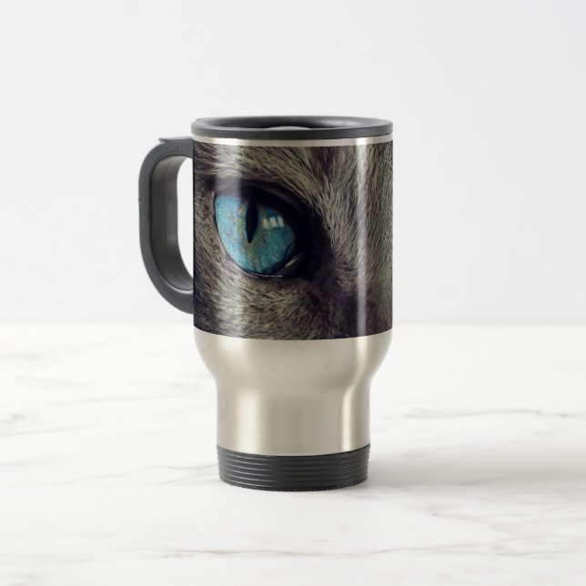 Mug de voyage Chat aux yeux bleus (Devant gauche)