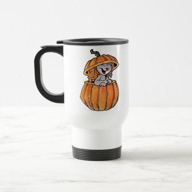 Mug De Voyage Chat dans un citrouille (Gauche)