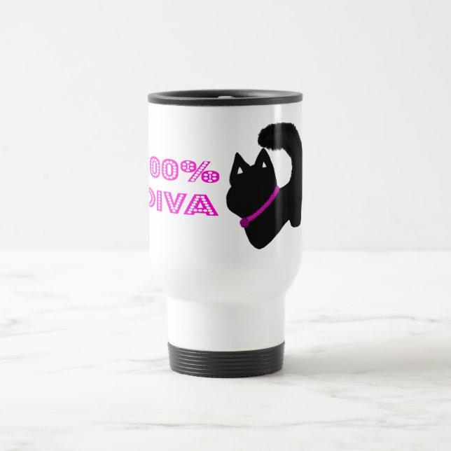 Mug De Voyage Chat diva avec éclat (Centre)