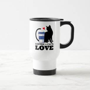 Mug De Voyage Chat Mignon Amateur de Café Drôle Chatons Caffeine