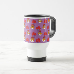 Mug De Voyage Chat mignon avec Ballons de Coeur Rouge