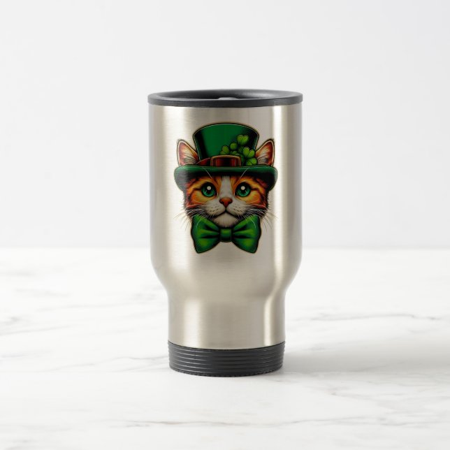 Mug De Voyage Chat mignon/chaton Saint Patrick's Day (Centre)