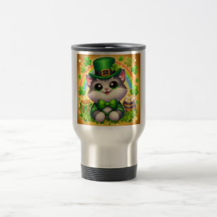 Mug De Voyage Chat mignon/chaton Saint Patrick's Day
