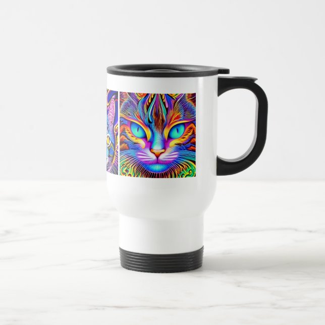 Mug De Voyage Chat mystique | Art psychédélique (Droite)