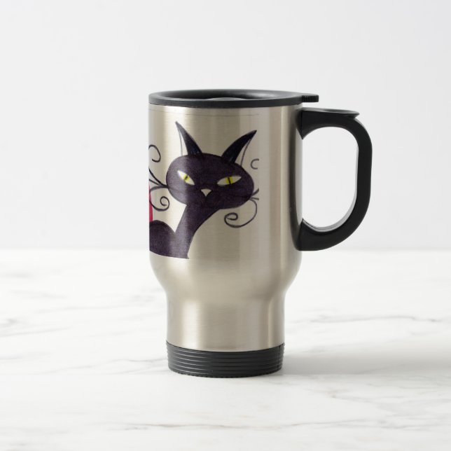 Mug De Voyage Chat noir (Droit)