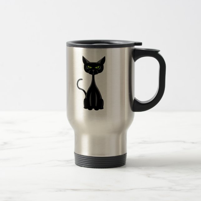 Mug De Voyage Chat noir 2 (Droit)