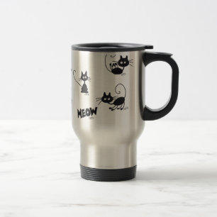 Mug De Voyage Chat noir de bande dessinée