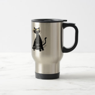 Mug De Voyage Chat noir gras en détresse