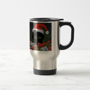 Mug De Voyage Chat noir le père noël Creationarts drôle de Noël