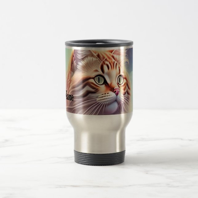 Mug De Voyage Chat romantique avec des fleurs (Centre)
