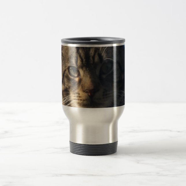 Mug De Voyage Chat tigré - voyage d'acier inoxydable/tasse de (Centre)