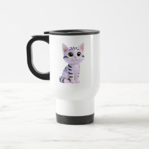Mug De Voyage Chaton Tigré Assis