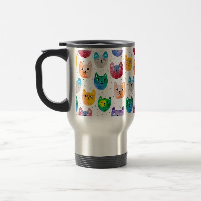 Mug De Voyage Chats aquarelles et amis (Gauche)