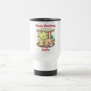 Mug De Voyage Chats cadeau de noël, nom personnalisé