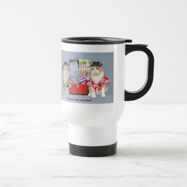 Mug De Voyage Chats drôles allant en Hawaï (Droite)