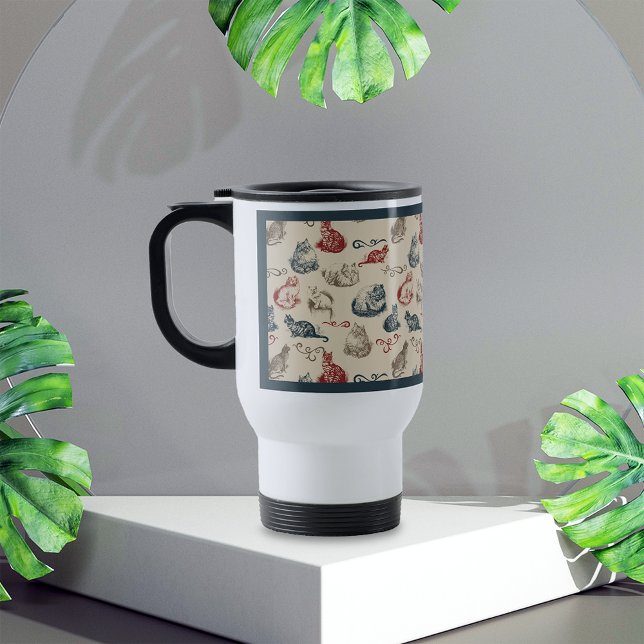 Mug De Voyage Chats vintages (Créateur téléchargé)