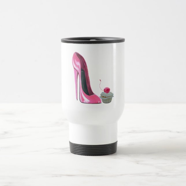 Mug De Voyage Chaussure et petit gâteau stylets roses (Centre)