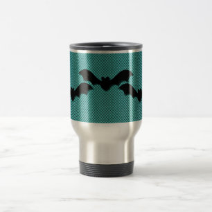 Mug De Voyage Chauves-souris déplaisantes Halloween Mug, Turquoi