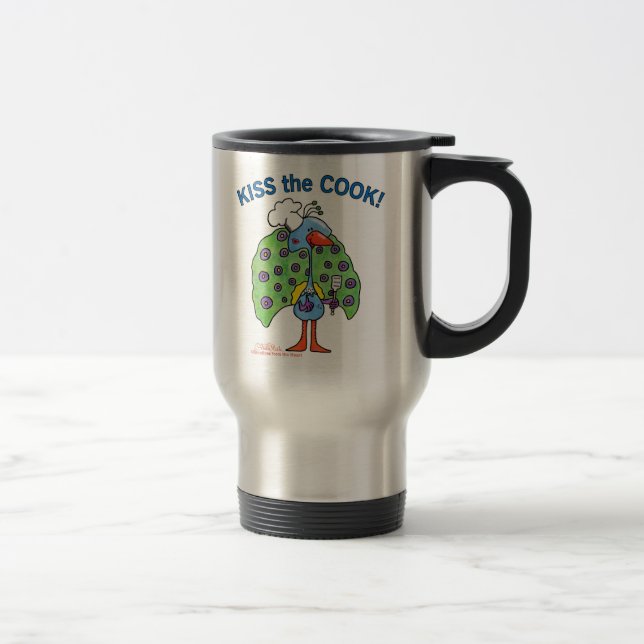 Mug De Voyage Chef Peacock, Kiss the Cook ! (Droit)