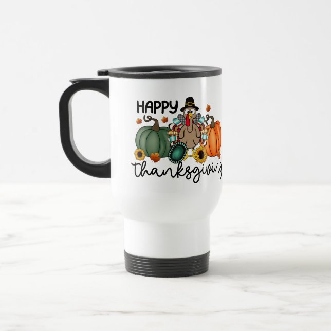 Mug De Voyage Chemise bon thanksgiving | Jour des vacances d'aut (Gauche)