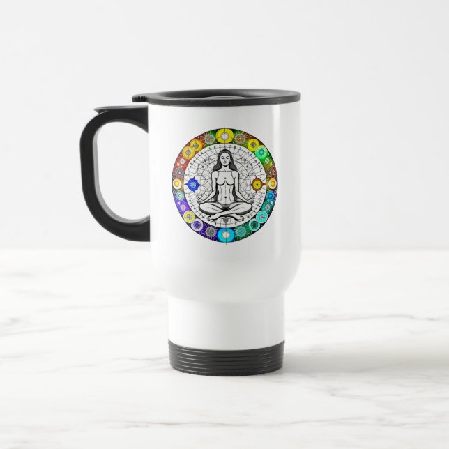 Mug De Voyage Chercher la méditation sérénité Yoga spirituel (Gauche)