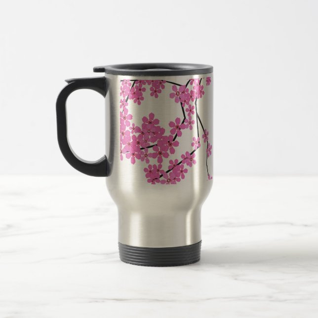 Mug De Voyage Cherry Blossom Design Voyage Boisson Mug (Gauche)