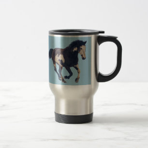 Mug De Voyage Cheval américain galopant sauvage de peinture de