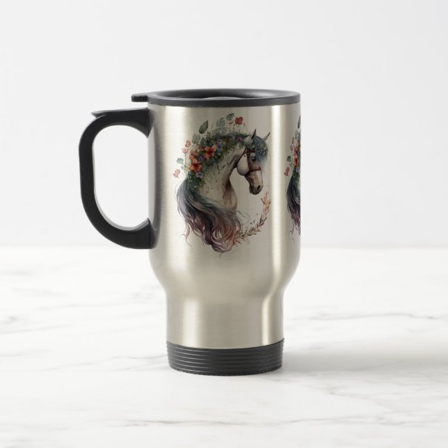 Mug De Voyage Cheval aquarelle (Gauche)