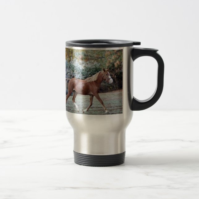 Mug De Voyage Cheval Arabe fonctionnant librement sur le (Droit)