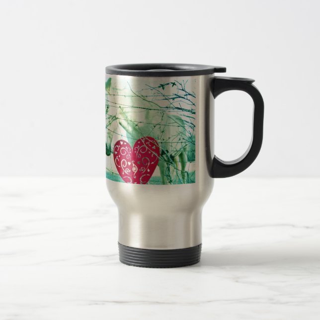 Mug De Voyage Cheval Blanc Coeur Rouge Saint Valentin (Droit)