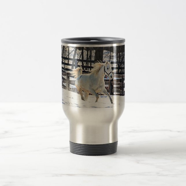 Mug De Voyage Cheval blanc galopant (Centre)