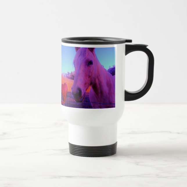Mug De Voyage Cheval Brown et Coeur Rouge (Droite)