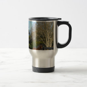 Mug De Voyage Cheval brun contre une clôture