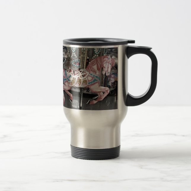 Mug De Voyage Cheval carrousel rose (Droit)