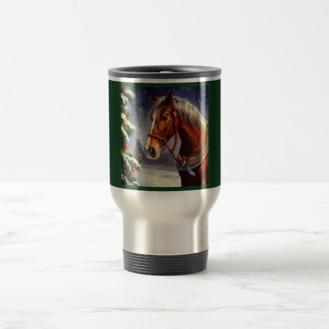 Mug De Voyage Cheval de Noël 1 (Centre)