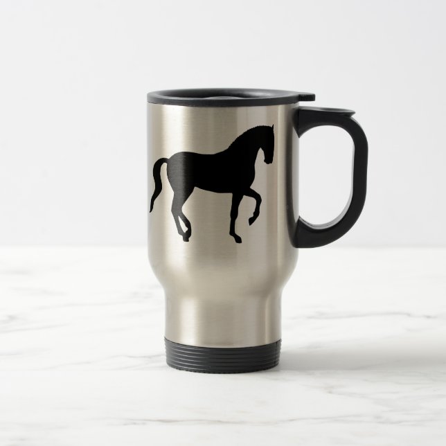 Mug De Voyage Cheval de Piaffe (noir) (Droit)