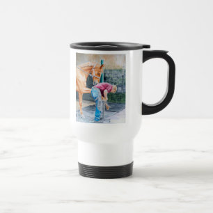 Mug De Voyage Cheval et maréchal-ferrant