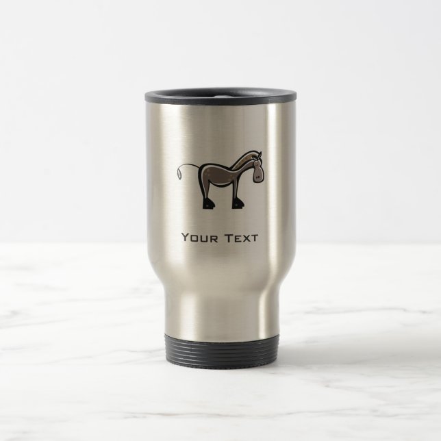 Mug De Voyage Cheval mignon ; Métal-regard (Centre)