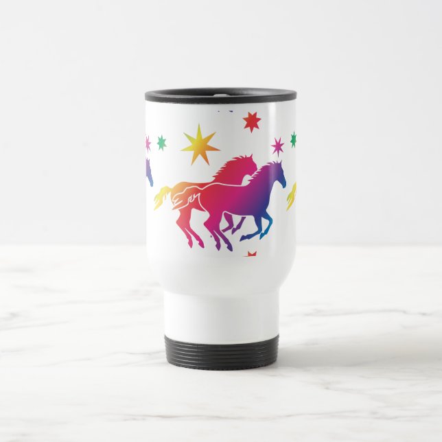 Mug De Voyage Chevaux arc-en-ciel (Centre)