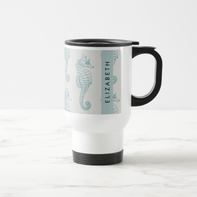 Mug De Voyage Chevaux de mer tropicaux, Motif hippocampe, Votre  (Droite)