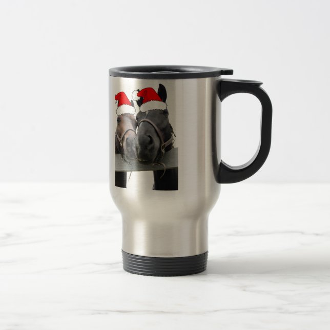 Mug De Voyage Chevaux de Noël (Droit)