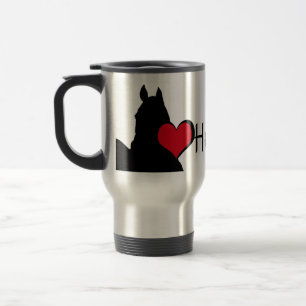 Mug De Voyage Chevaux du Coeur I (arrière - plan blanc)