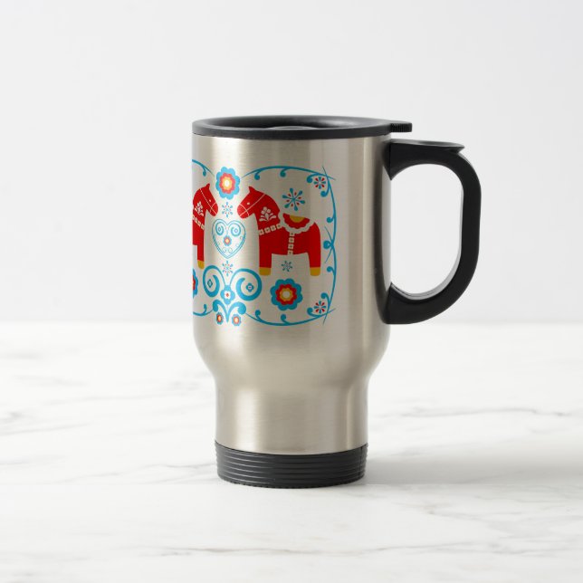 Mug De Voyage Chevaux rouges de Dala (Droit)