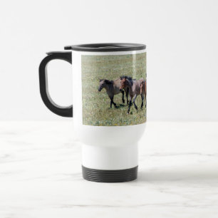 Mug De Voyage Chevaux sauvages de la montagne Pryor qui courent