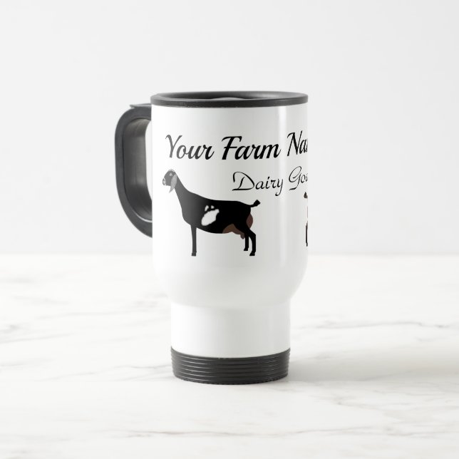 Mug De Voyage Chèvre laitière nubienne personnalisée (Devant gauche)